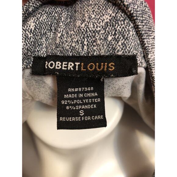 ROBERT LOUIS Black White Grey Top Sleeveless Floral Scoop Neck Small - Picture 3 of 5